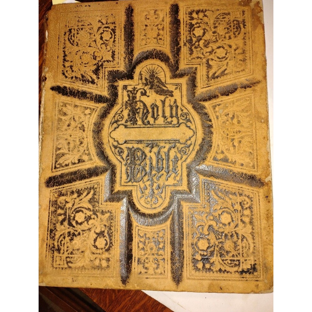1877 Groff/McCowan Family Bible AJ Holman, Philadelphia w Apocrypha, Genealogy